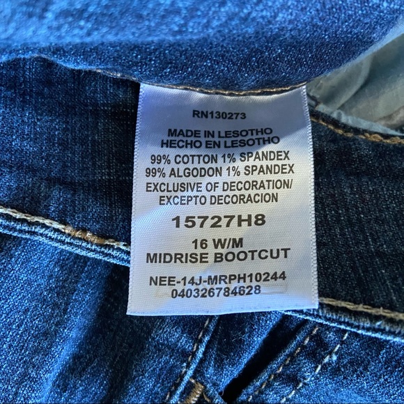 Riders Lee Jeans Classic Mid Rise Boot Cut Medium Wash Blue Stretch Straight Leg - Picture 4 of 5